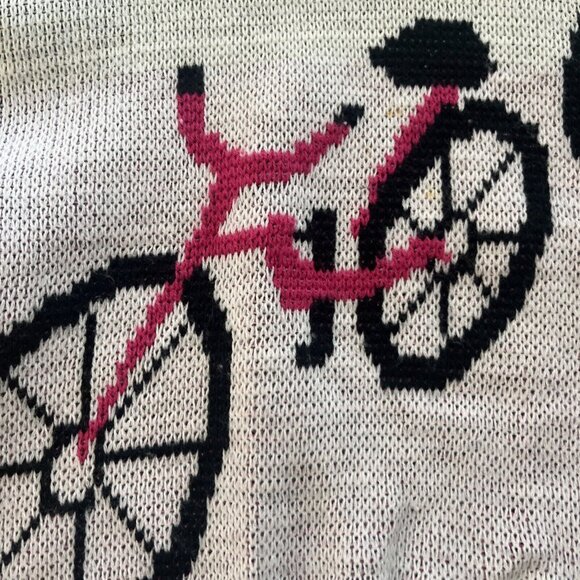 Vintage Chateau Womens Sweater 80s Bicycles Design Long Sleeves Sz L - Picture 7 of 10